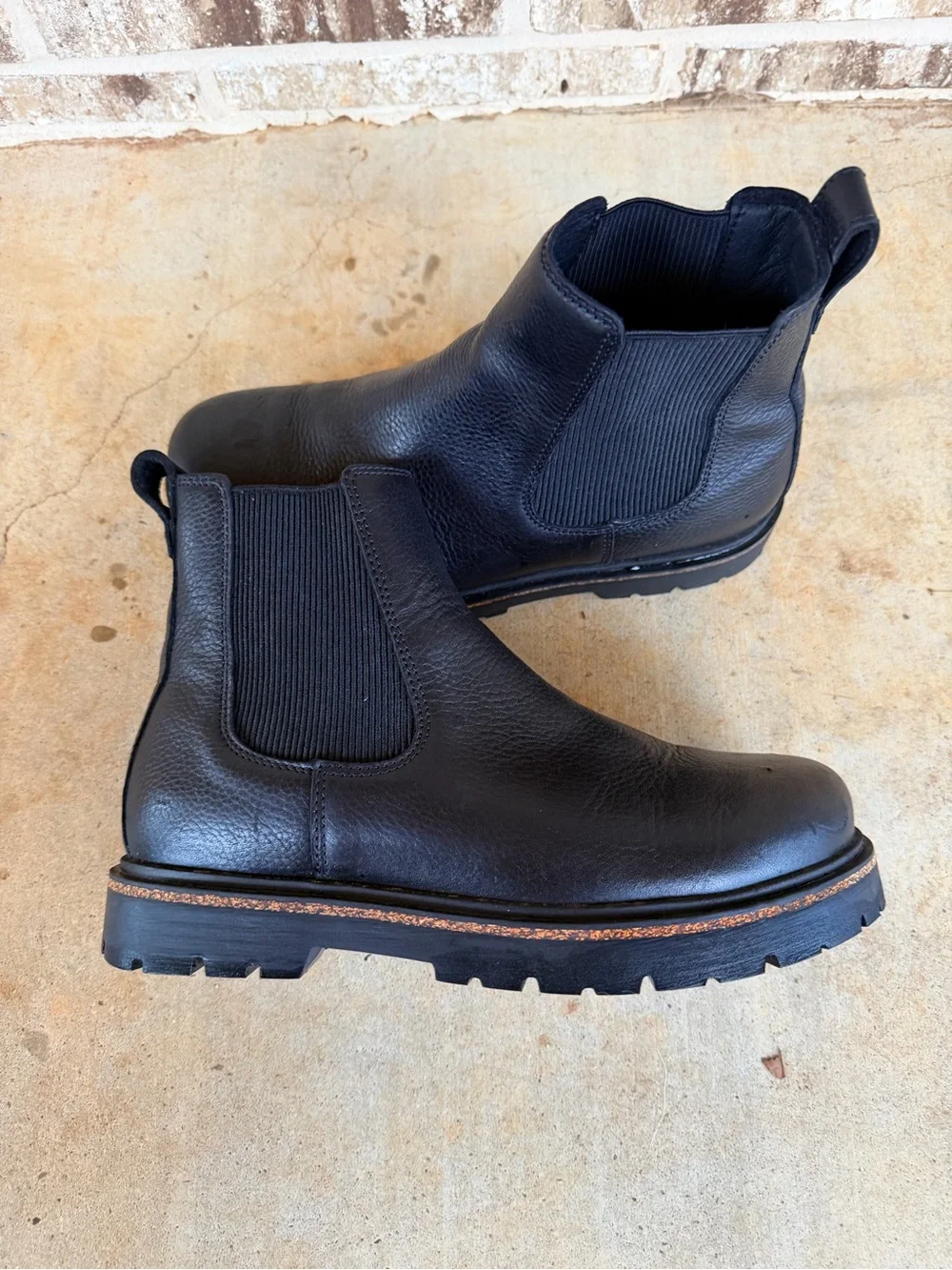 Birkenstock 39 100% Leather Black Boits - Picture 4 of 11